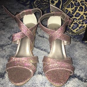 🌙Sparkly Purple Strap Up Wedges🌙